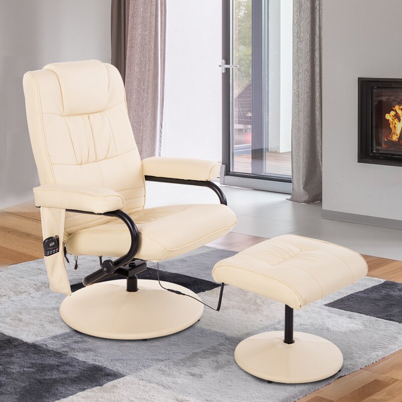 Ebern Designs Reclining Massage Chair with Ottoman & Reviews | Wayfair